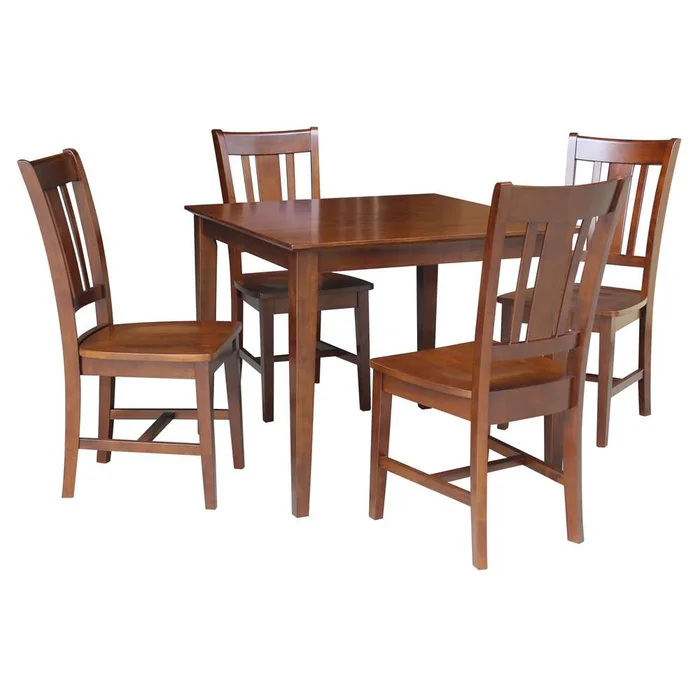 International Concepts (Set of 3 Pcs) – 36X36 Dining Table with 4 RTA Chairs in Espresso Finish – K581-3636-C10-4