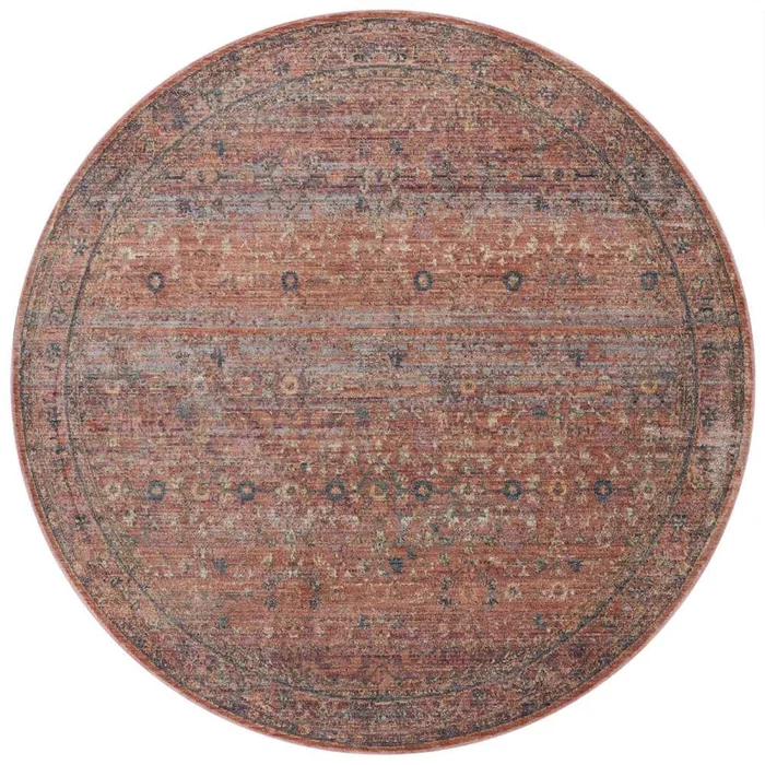 Jean Stoffer x Loloi – Bradbury Sunset / Multi 5-0in x 5-0in Round Accent Rug – BRADBRU-06SSML500R
