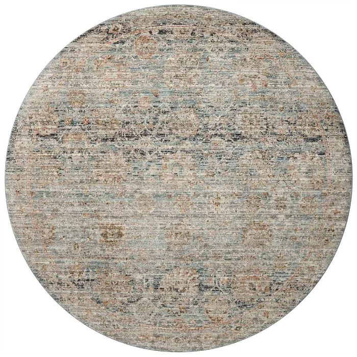 Jean Stoffer x Loloi – Katherine Ocean / Coral 7-10in x 7-10in Round Area Rug – KESSKES-02OCCO7A0R