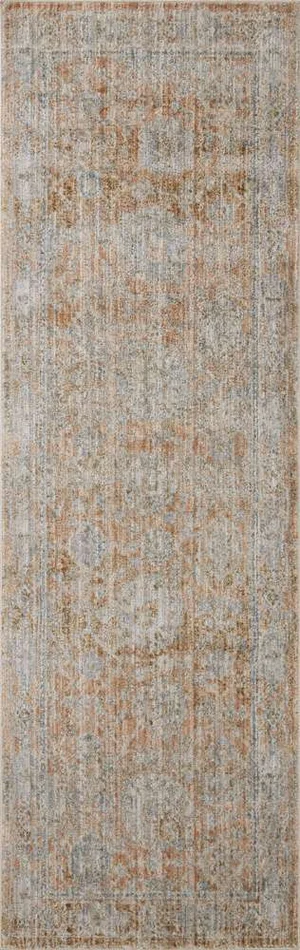 Jean Stoffer x Loloi – Katherine Terracotta / Smoke 2-7in x 8-0in Runner Rug – KESSKES-02TCSK2780