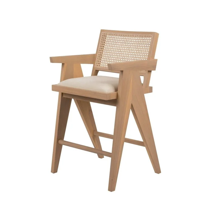 Jeanneret Bar + Counter Stool with Padded Seat