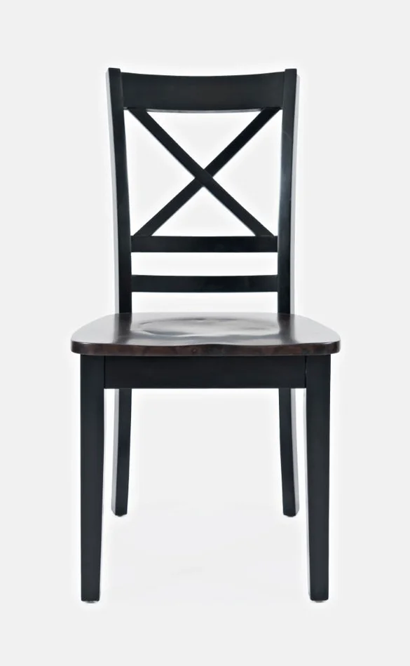 Jofran – Asbury Park X Back Chair in Black/Autumn (Set of 2) – 1845-373KD