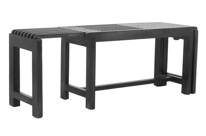 Jofran – Bradford Extendable Solid Mango Hardwood Bench – Grey – 1730-191G
