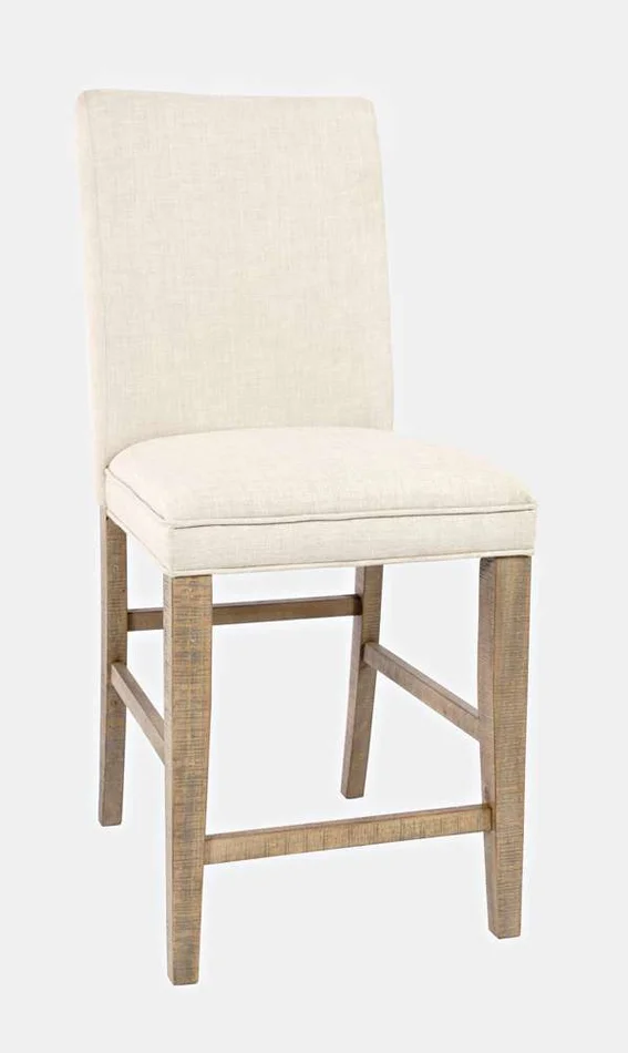 Jofran – Carlyle Crossing Distressed Pine Upholstered Stool (Set of 2) – Distressed Light Brown – 1921-BS425KD