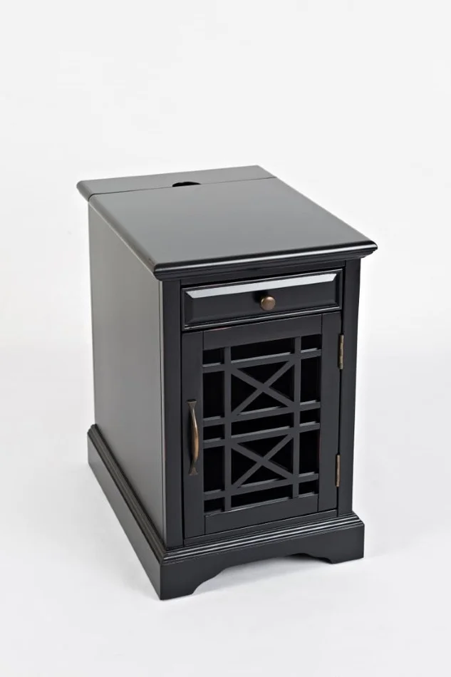 Jofran – Craftsman Poer Chairside Table in Antique Black – 275-22