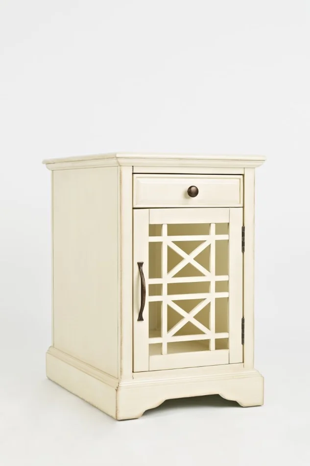 Jofran – Craftsman Poer Chairside Table in Antique Cream – 675-22