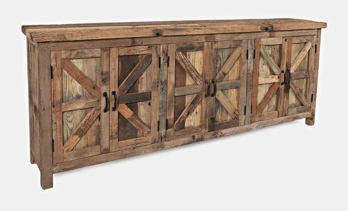 Jofran – Eden Prairie 6 Door Accent Cabinet – Heavily Distressed Reclaimed Wood – 1989-84