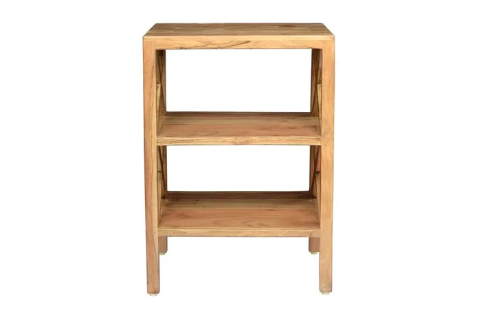 Jofran – Global Archive Solid Wood X-Side Accent Table – Natural – 1730-37