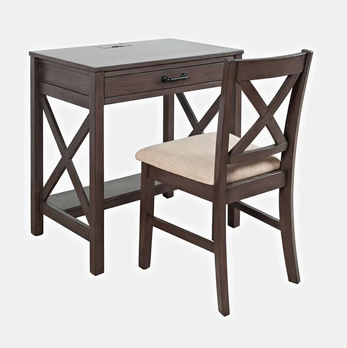 Jofran – Hobson USB Charging Desk and Chair Set – Grey – 2025-30GR340KDKT