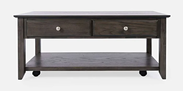 Jofran – Modern Espresso Four Drawer Coffee Table – Grey-Brown Carlton – 1977-1