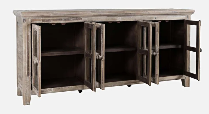Jofran – Rustic Shores Coastal Style 70in Distressed Acacia Sideboard Cabinet – 2125-7032
