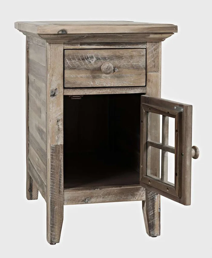 Jofran – Rustic Shores Coastal Style USB Charging Chairside Table – 2125-22