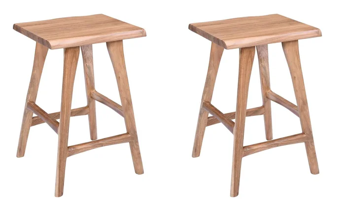 Jofran – Sedona Solid Wood Rustic Backless Counter Barstool – Set of 2 – 2321-BS160KD