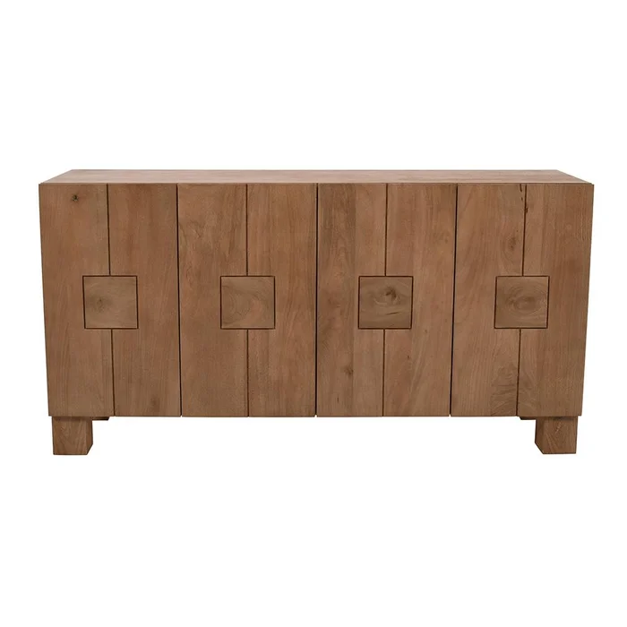 Jofran – Sequoia 62in Modern Rustic Solid Wood Four Door Sideboard Storage Cabinet – 2351-62