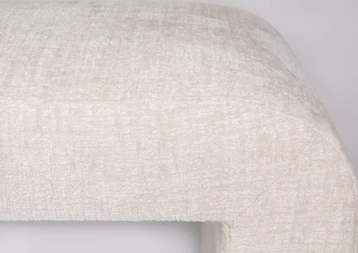 Jofran – Sophia Modern Luxury Curved Upholstered Jacquard Bench – Large, Natural – SOPHIA-BN-LGNAT