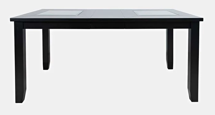 Jofran – Urban Icon 66in Extension Glass Inlay Dining Table – Black – 2004-66