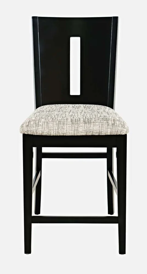 Jofran – Urban Icon Slotback Upholstered Counter Stool (Set of 2) – Black – 2004-BS410KD