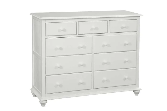 John Thomas Furniture – Cottage – 9 Drawer Dresser in Pure White – BD08-2019N