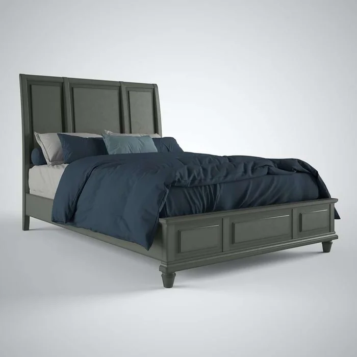 John Thomas Furniture – Summit – Sleigh Queen Bed in Heather Gray – BD105-301QR_BD105-302QF_BD105-302QH