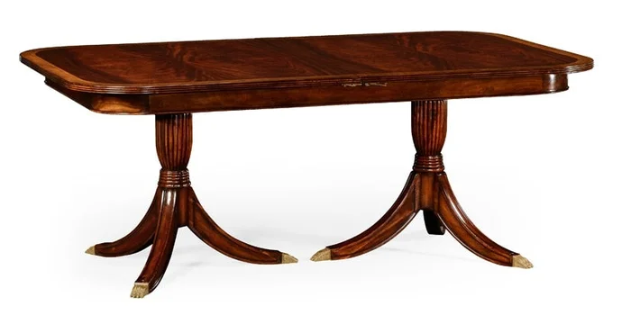 Jonathan Charles Fine Furniture – Buckingham Regency Crotch Mahogany Single Leaf Extending Dining Table – 492266-75L-MAH