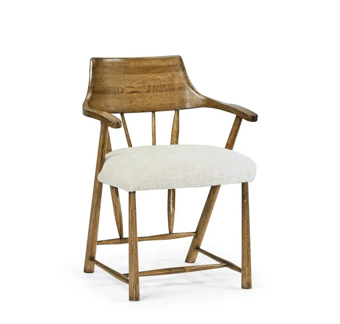 Jonathan Charles Fine Furniture – Casual Accents Medium Driftwood Captains Chair, Shambala – 492783-DTM-F400