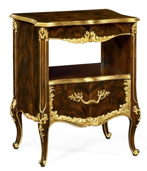 Jonathan Charles Fine Furniture – Monte Carlo Mahogany and Gilded Nightstand – 495504-BMA-GIL