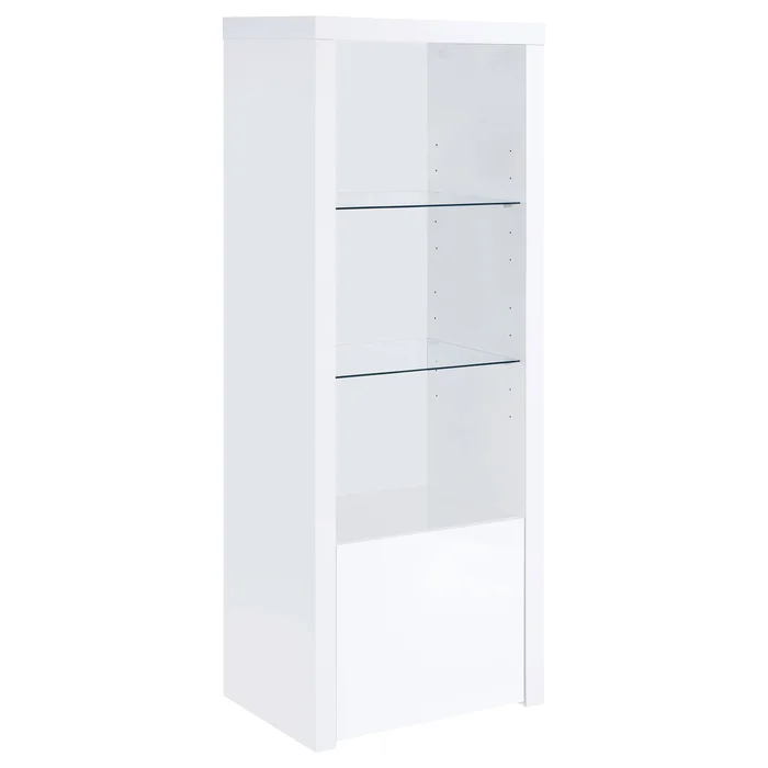 Jude 3-shelf Engineered Wood Media Tower High Gloss White