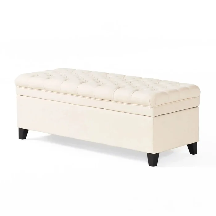 Juliana – Storage Ottoman With Birch Legs