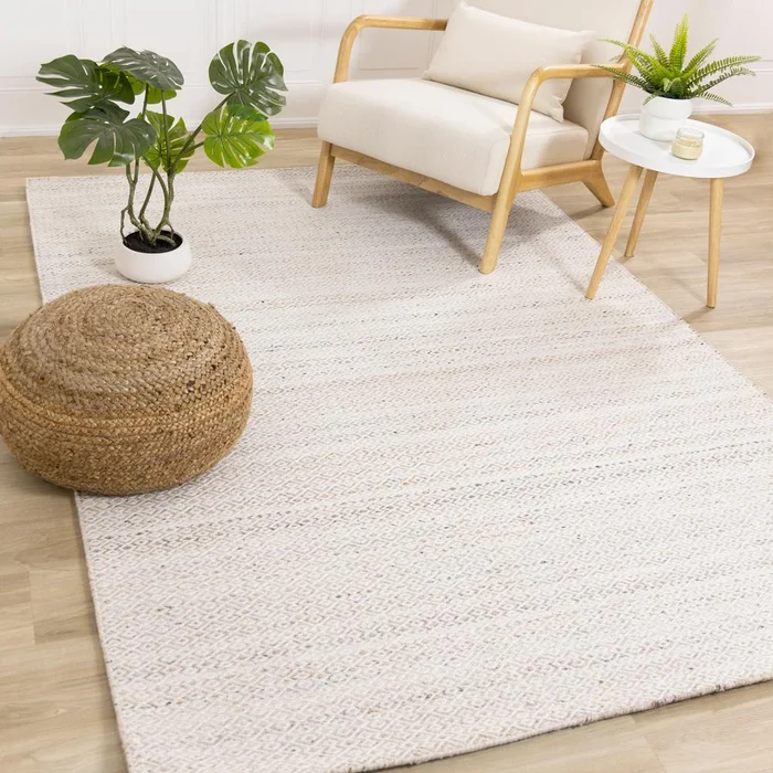 Kalora Interiors – Aspen Beige Cream Rhombus Pattern Woven Rug, 710in x 106in – 7223B 240320
