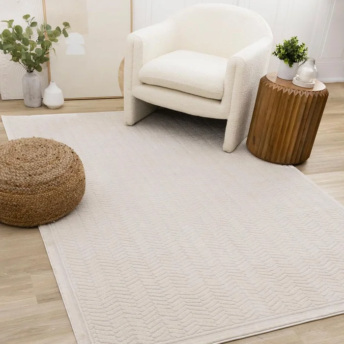 Kalora Interiors – Ellington Cream Herringbone Columns Rug, 710in x 106in – 5415/PA26 240320