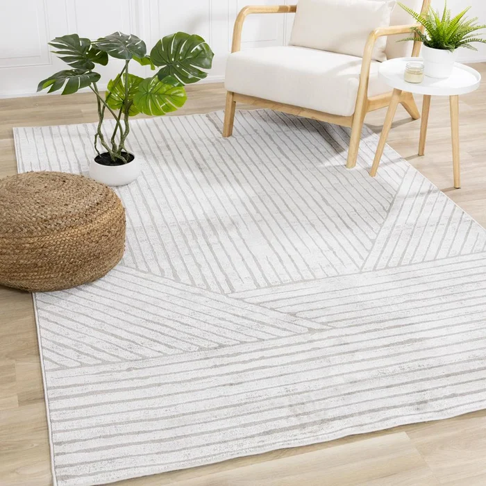 Kalora Interiors – Hayden Grey Modern Lines Rug, 53in x 77in – G928/4323 160230