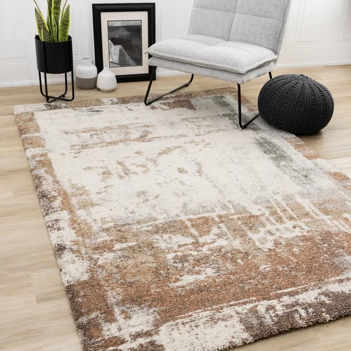 Kalora Interiors – Marquis Orange White Beige Green Organic Distressed Design Rug, 710in x 112in – 23394/6767 240340