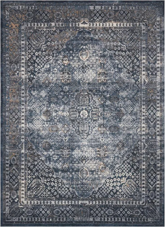 Kathy Ireland Home – Malta MAI01 Dark Blue 9×12 Rug – MAI01-99446360847 – CLOSEOUT