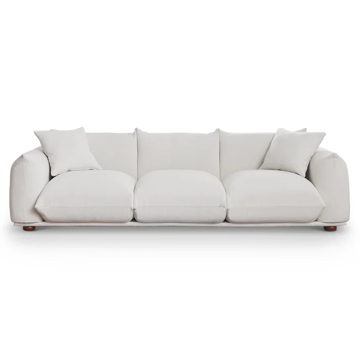 Kely 100” Cream Boucle Upholstered Sofa