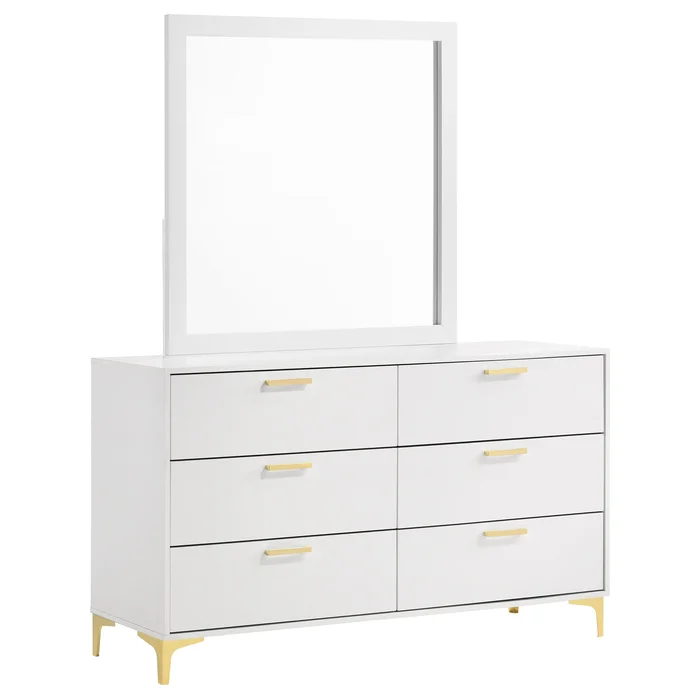 Kendall 6-drawer Dresser with Mirror White