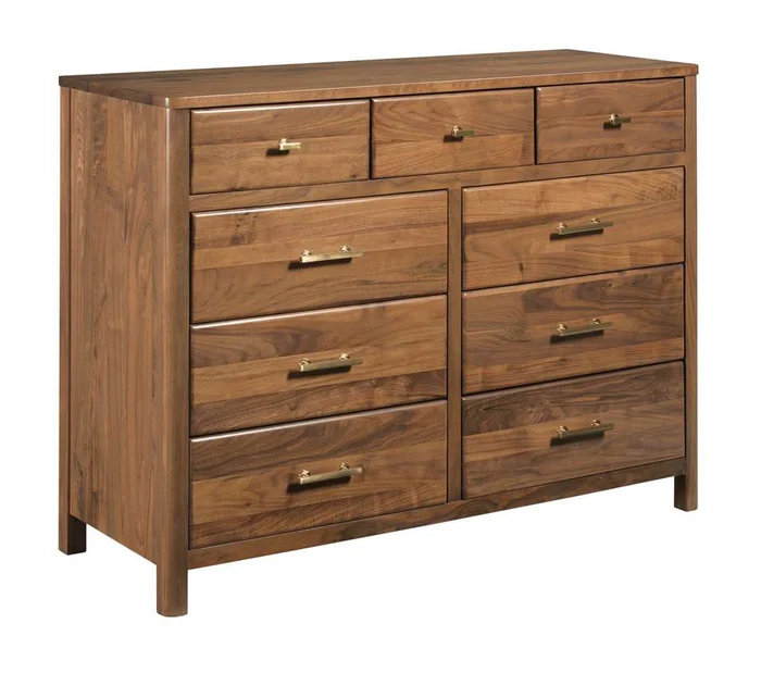 Kincaid Furniture – Monogram Walnut Flat Top Nine Drawer Dresser – 315-131
