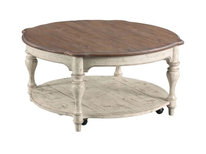 Kincaid Furniture – Weatherford – Cornsilk Bolton Round Cocktail Table – 75-024