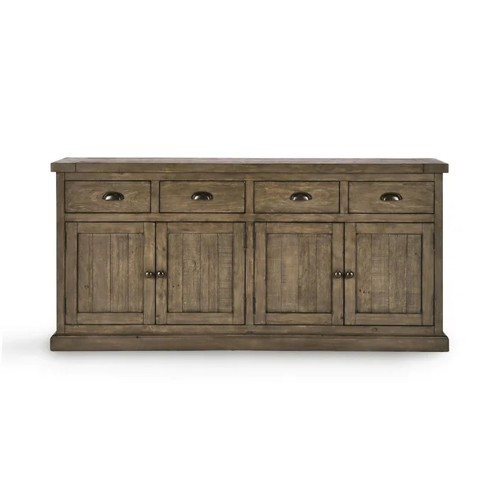 Kosas Home – Caleb Reclaimed Pine 4 Drawer 4 Door Sideboard in Brown – 52003805