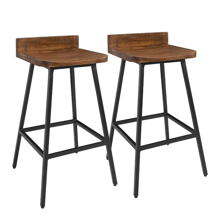 Kosas Home – Pennie 27in Industrial Solid Wood Brown Counter stool Set of 2 – 53051608