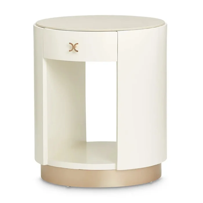La Rachelle – Round End Table – Champagne