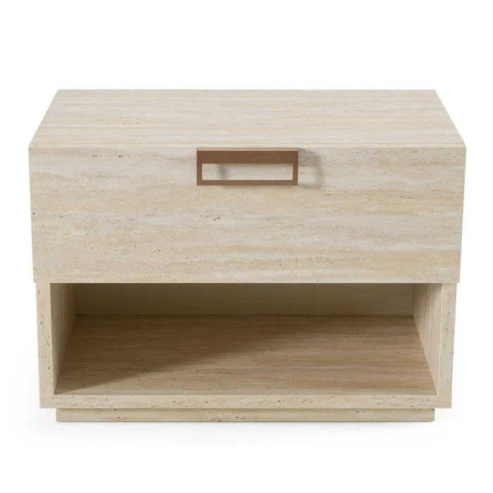 Lamod Italia Lago – Modern Faux Travertine Nightstand