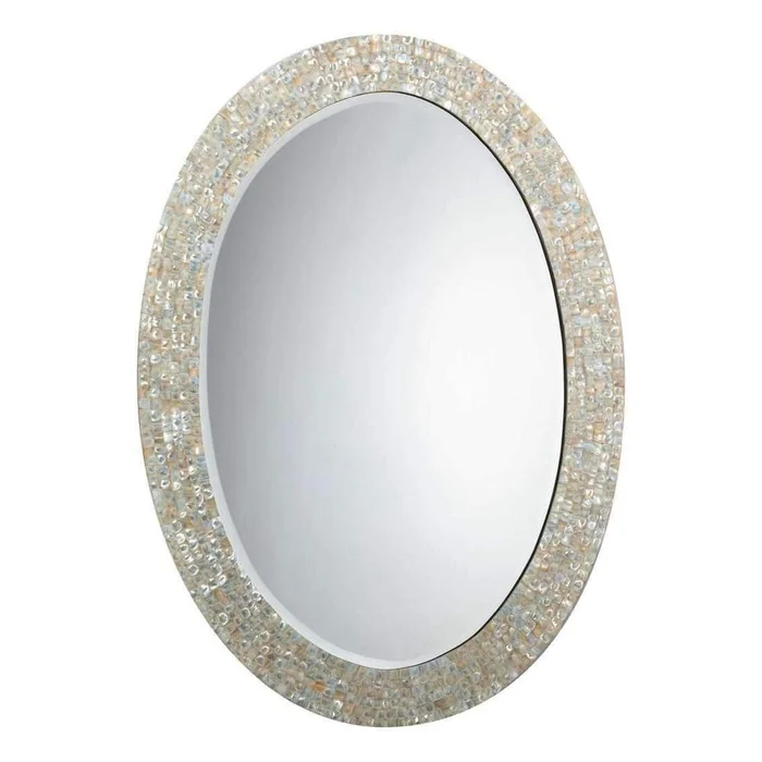 Large Oval Mirror in Mother of Pearl