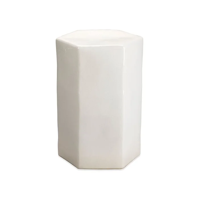 Large Porto Side Table in White Ceramic