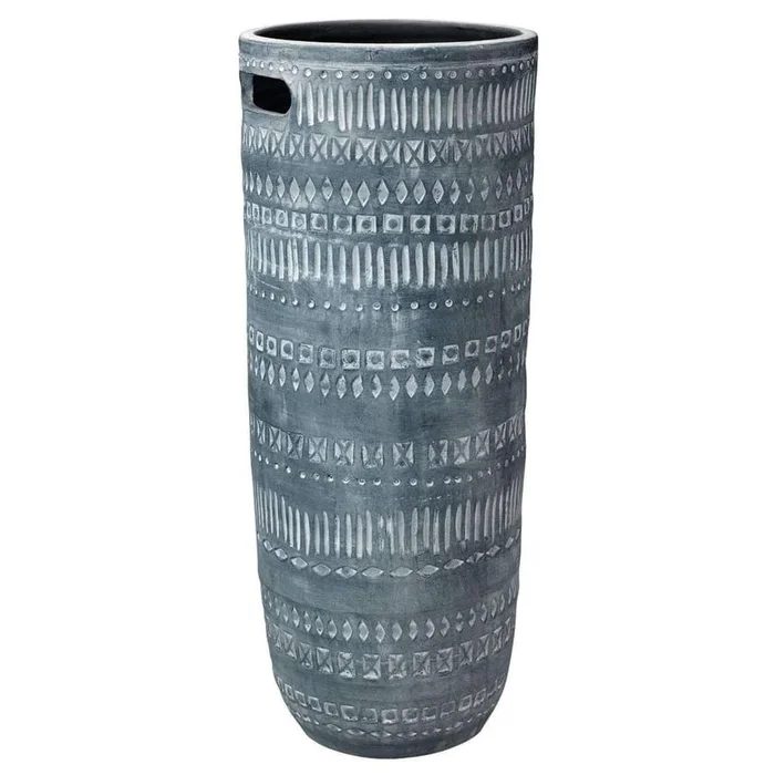 Large Zion Ceramic Vase in Grey and White