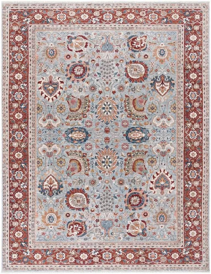 Lauren Ralph Lauren – 1412 Rug – 4 X 6 – Grey Blue / Red