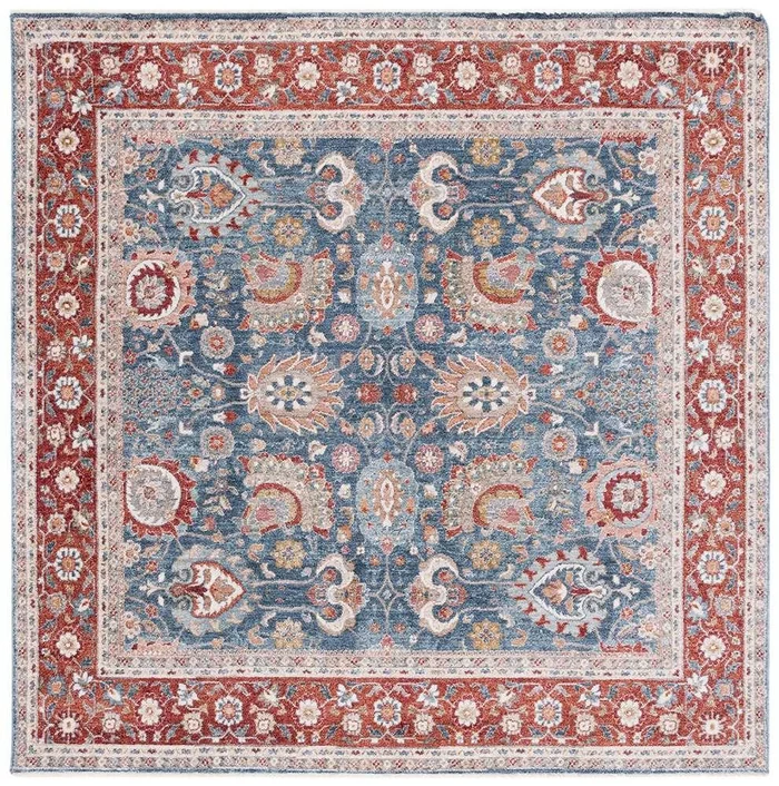 Lauren Ralph Lauren – 1412 Rug – 6-7in X 6-7in Square – Navy / Red Ivory