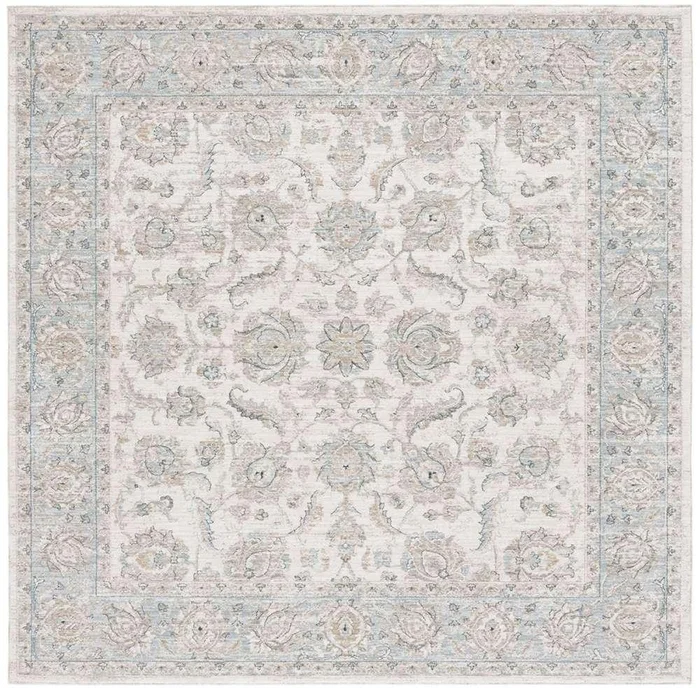 Lauren Ralph Lauren – 1753 Rug – 6-7in X 6-7in Square – Ivory / Blue
