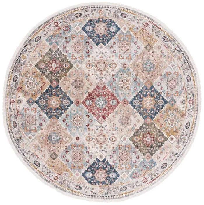 Lauren Ralph Lauren – Ashington Rug – 6-7in X 6-7in Round – Ivory / Blue Rust
