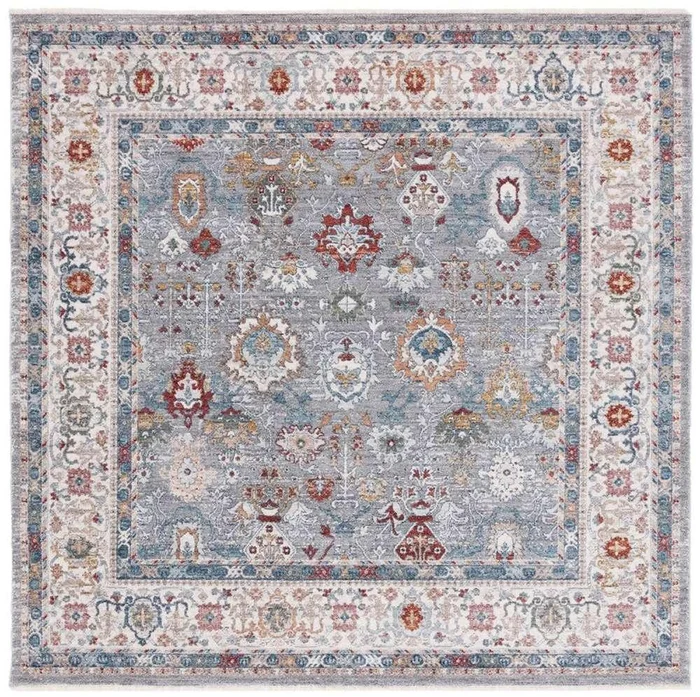 Lauren Ralph Lauren – Fairhaven Rug – 6-7in X 6-7in Square – Grey Blue / Ivory