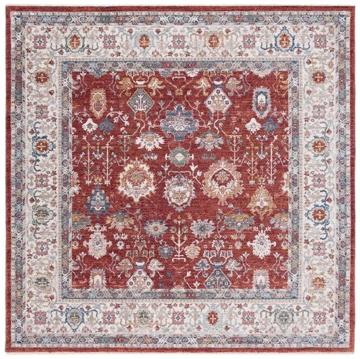 Lauren Ralph Lauren – Fairhaven Rug – 6-7in X 6-7in Square – Red / Ivory Blue
